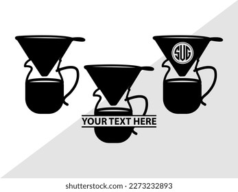 Coffee Maker Set SVG Monogram Vector Illustration Silhouette
