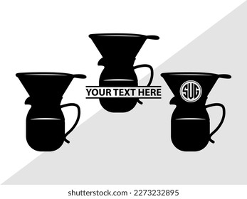 Coffee Maker Set SVG Monogram Vector Illustration Silhouette