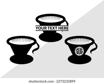Coffee Maker Set SVG Monogram Vector Illustration Silhouette