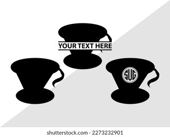 Coffee Maker Set SVG Monogram Vector Illustration Silhouette