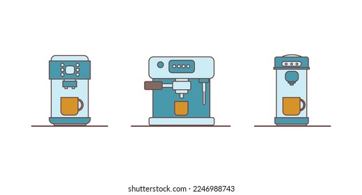 
coffee maker for coffee shop icon flat design vector