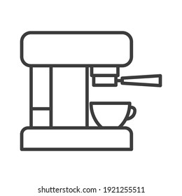 Coffee maker. Simple food icon in trendy line style isolated on white background for web apps and mobile concept. Vector Illustration. EPS10