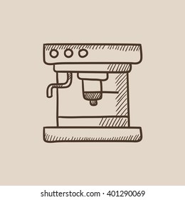 Icono de boceto de cafetera.