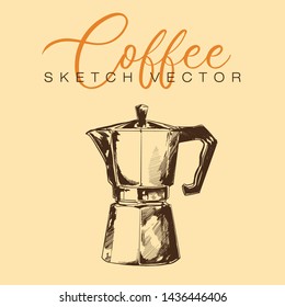 Coffee maker sketchy vector clip art