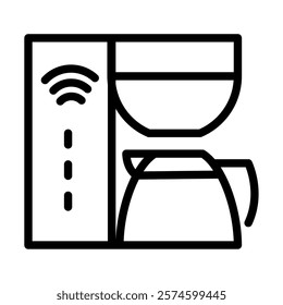 coffee maker smart home isolated line icon