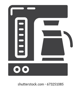 Coffee maker solid icon, kitchen and appliance, vector graphics, a glyph pattern on a white background, eps 10.