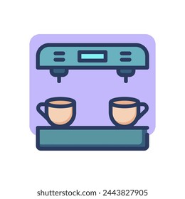 Coffee maker thin line icon. Cup, espresso, machine, appliance outline sign. Breakfast drink or cafe concept. Vector illustration symbol element for web design and apps