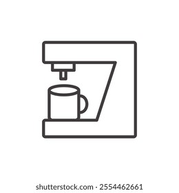 Coffee Maker thin liner icon vector.