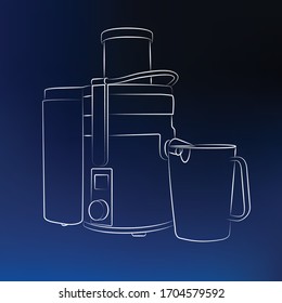 Coffee maker in vectoe, icon, blue background