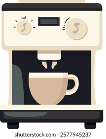 Coffee maker. Vector clipart illustration on isolated background.