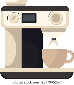 Coffee maker. Vector clipart illustration on isolated background.