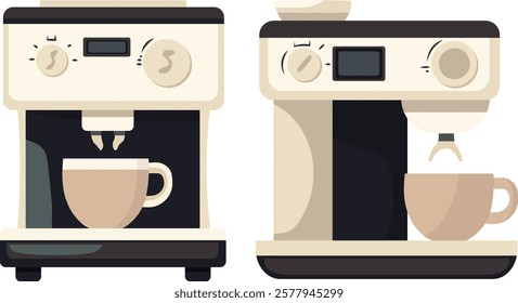 Coffee maker. Vector clipart illustration on isolated background.