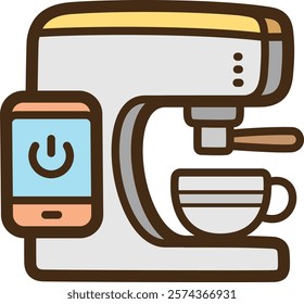 Coffee maker vector doodle illustration and graphic