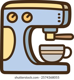 Coffee maker vector doodle illustration and graphic