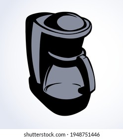 Coffee maker. Vector drawing icon