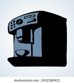 Coffee maker. Vector drawing icon