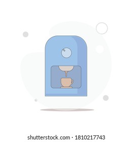 coffee maker vector flat illustration on white