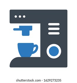 coffee maker vector glyph color icon 