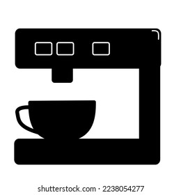 coffee maker vector icon isolated on white background, vector illustration, cookware, kitchenware