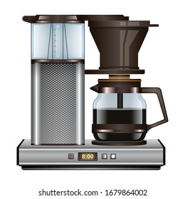 Coffee maker vector icon.Realistic vector icon isolated on white background coffee maker .