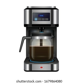 Coffee maker vector icon.Realistic vector icon isolated on white background coffee maker .