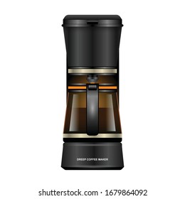 Coffee maker vector icon.Realistic vector icon isolated on white background coffee maker .