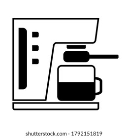 Coffee Maker Vector Line Icon - Simple Thin Line Icon