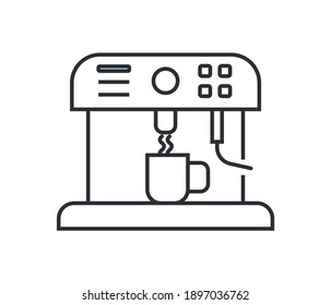 Coffee Maker Vector Line Icon. Simple Thin Line Icon, Premium Quality Design Element
