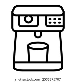 Coffee Maker Vector Line Icon Design