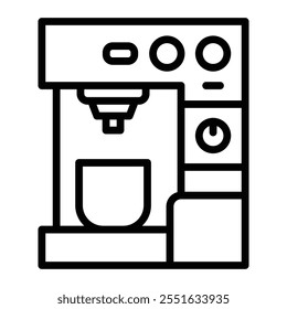 Coffee Maker Vector Line Icon Design