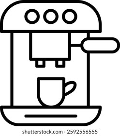 Coffee Maker Vector Line Icon Design