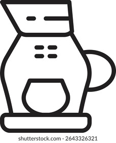 Coffee Maker Vector Line Icon Design