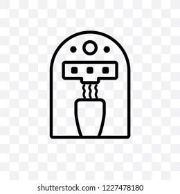 Coffee maker vector linear icon isolated on transparent background, Coffee maker transparency concept can be used for web and mobile