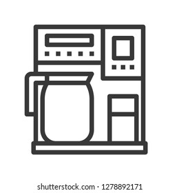 Coffee maker vector, coffee related line design editable stroke icon