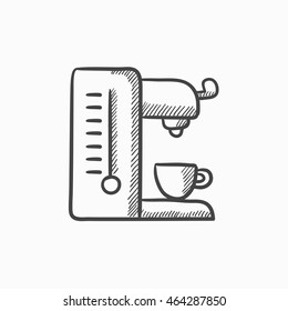 Coffee maker vector sketch icon isolated on background. Hand drawn Coffee maker icon. Coffee maker sketch icon for infographic, website or app.
