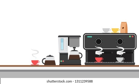 Coffee maker vector. wallpaper. coffee cup vector.