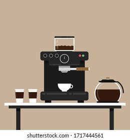 Coffee maker vector. wallpaper. coffee cup vector.