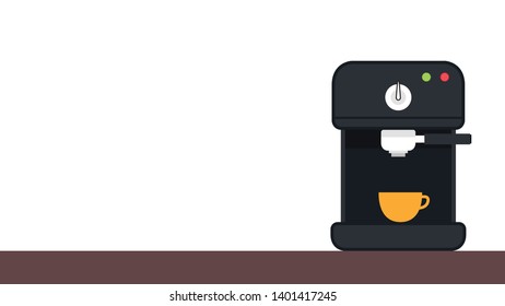 coffee maker vector. wallpaper. free space for text. copy space. blank.