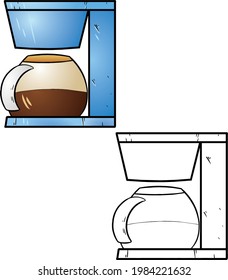 Coffee maker vektor  illustration. Perfect for art, cards, prints, animated assets, etc.