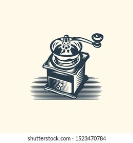 coffee maker vintage retro vector logo design