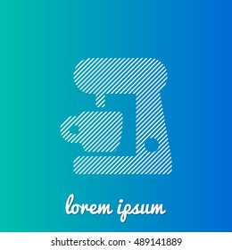 Coffee Maker White stroke fill with blue & green gradient background Icon / Logo Design
