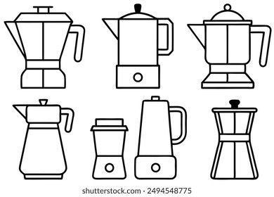 Coffee Makers Art Abstract Line Art Illustration Designs Inspiration