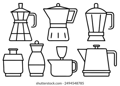 Coffee Makers Art Beautiful Line Art Illustration Designs Ideas