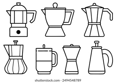 Coffee Makers Art Classic Line Art Illustration Designs Gallery