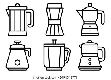 Coffee Makers Art Vibrant Line Art Illustration Concepts Gallery