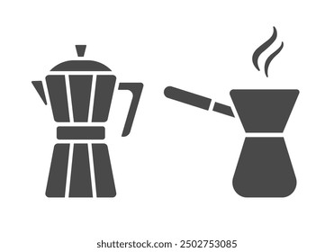 Coffee makers. Flat vector illustration. White background. 