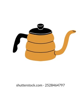 Coffee makers. French press filter and cezve for turkish coffee, chemex, moka pot. Cafe or bakery equipment for morning energy hot drinks, Flat cartoon vector set.