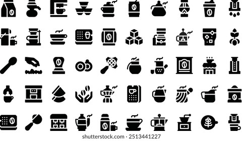 Coffee makers and coffee icons High-Quality Vector Icons Collection with Editable Stroke. Ideal for Professional and Creative Projects.