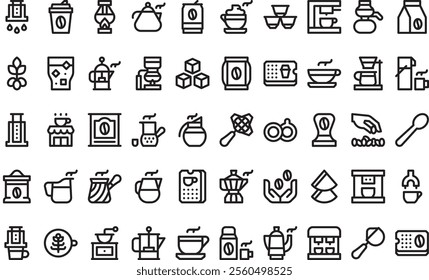 Coffee makers and coffee icons High-Quality Vector Icons Collection with Editable Stroke. Ideal for Professional and Creative Projects.