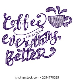 Kaffee macht alles besser, Zitate doodell
